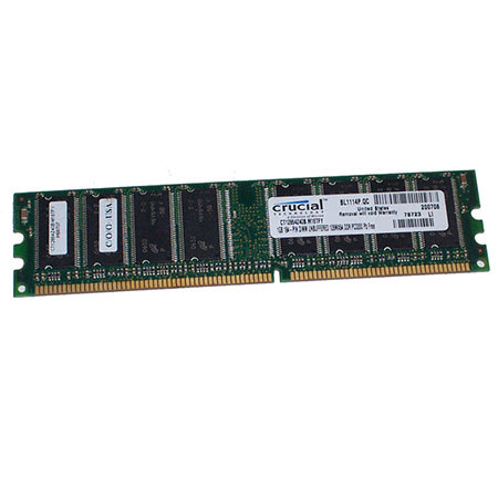 Crucial Crucial 1GB DIMM Memory, PC-3200 400MHz
