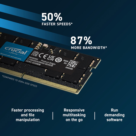 Crucial 16GB DDR5 RAM, 4800MHz CL40 Laptop Memory, SODIMM