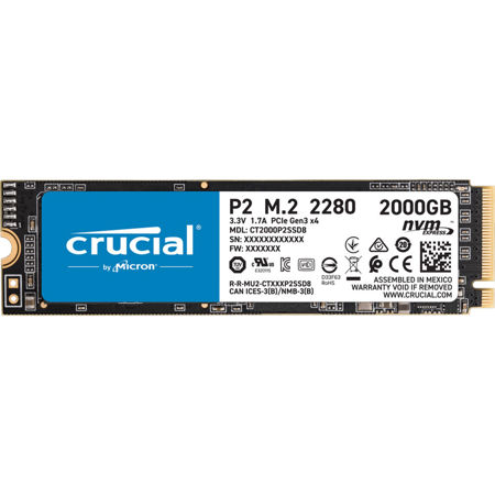 Crucial P2 2TB NVMe PCIe 3.0 x4 M.2 Internal SSD