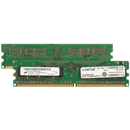 Crucial 2GB DIMM Desktop Memory Kit PC2-6400