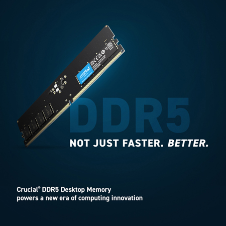 Crucial 32GB (2x16GB) DDR5 5600MHz CL46 UDIMM Desktop Memory