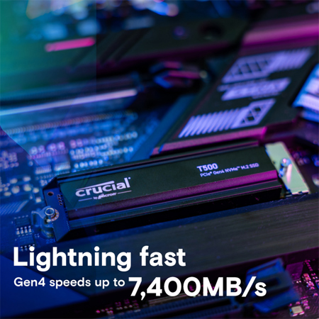 Crucial T500 PCIe Gen4 NVMe M.2 Internal Gaming SSD