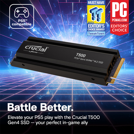 Crucial T500 PCIe Gen4 NVMe M.2 Internal Gaming SSD