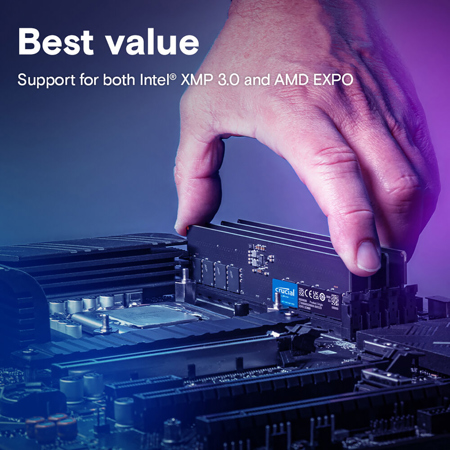 Crucial 64GB DDR5 5600MHz CL46 UDIMM Desktop Memory Module