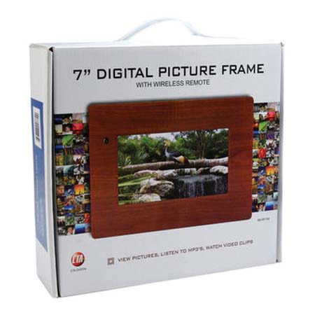 CTA Digital MIPF7W 7in Wood Clear Digital Picture Frame
