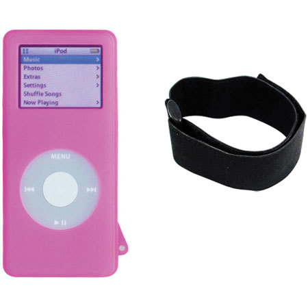 CTA Digital Pink Skin Case for the iPod Nano with Armband #IPHNAPI
