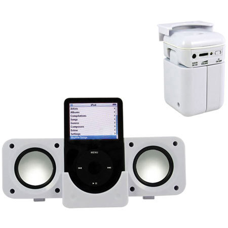 CTA Digital Portable Folding Speaker System for Apple iPods with USB Interface