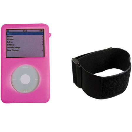CTA Digital Pink Skin Case with Armband for the iPod Video #IPHVPI