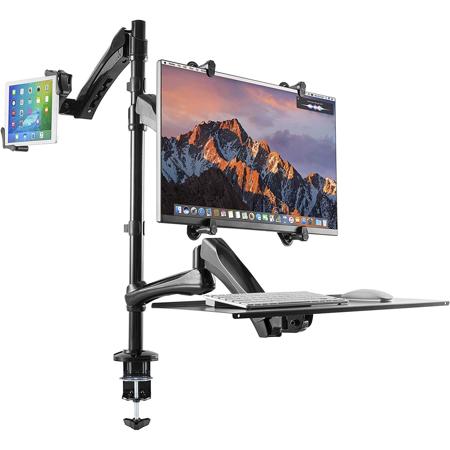 CTA Digital 2-in-1 Adjustable Stand with Keyboard Tray for Monitor & Tablet