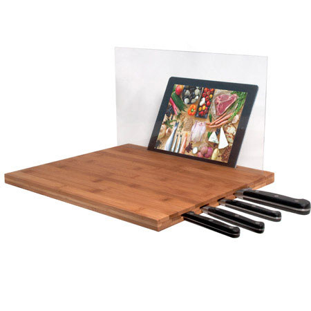 CTA Digital PAD-BCBG Bamboo Cutting Board with Screen Shield for iPad