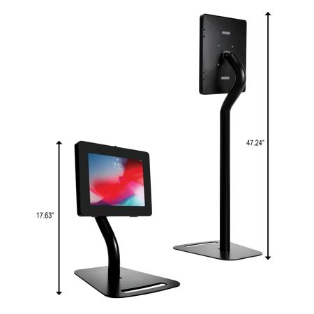 CTA Digital Premium Height Adjustable Floor to Desk Security Kiosk for Tablets