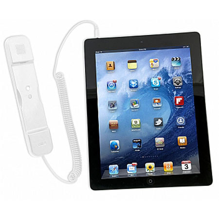 CTA Digital Radiation Safe Telephone Handset for iPad & iPhone, White