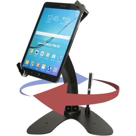 CTA Digital Universal Dual Security Kiosk Stand for iPad/Surface/Tablet, Black