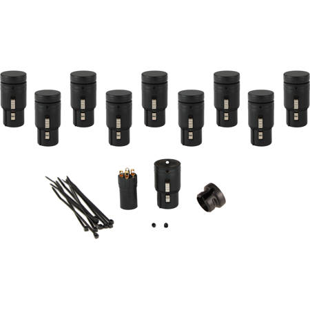 Cable Techniques Low Profile Right-Angle XLR 3-Pin Female Connector with A-Shell, Standard/Black Cap, 10-Pack