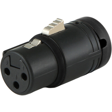 Cable Techniques LP R/A XLR 3-Pin Female Connector w/A-Shell, Standard/Black Cap
