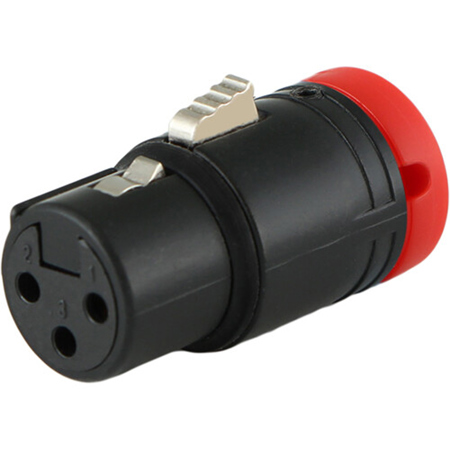 Cable Techniques LP R/A XLR 3-Pin Female Connector w/A-Shell, Standard/Red Cap