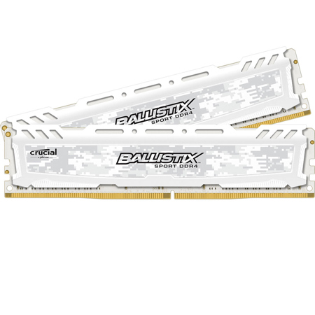 Ballistix Sport LT 8GB (2x4GB) Module Kit, Single Rank, White
