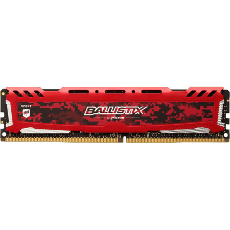 Ballistix Sport LT 16GB (2x 8GB) Gaming Memory Module Kit, Single Rank, Red