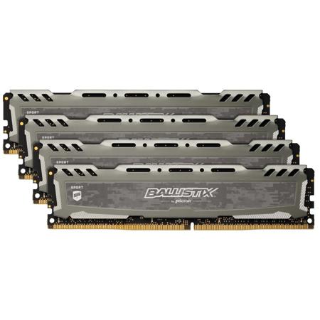 Ballistix Sport LT 32GB (4x8GB) Module Kit, Single Rank, Gray