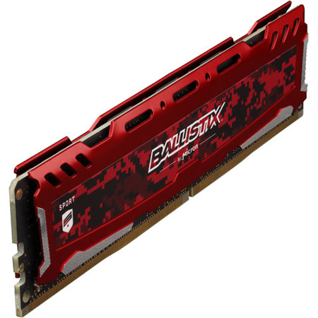 Ballistix Sport LT 8GB Gaming Memory Module, Single Rank, Red