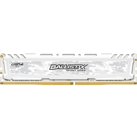 Ballistix Sport LT 8GB Memory Module, Single Rank, White