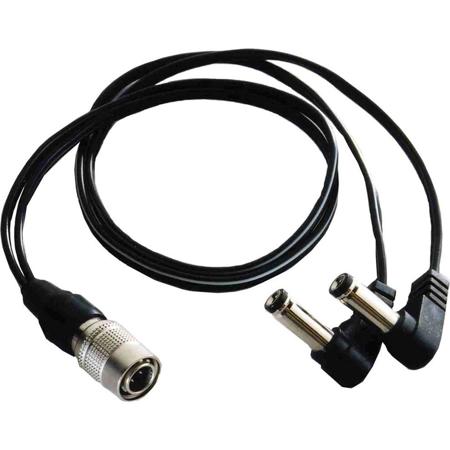 Cable Techniques 24" 2x Hirose 4-pin Male to Right Angle Coaxial Barrel DC Cable for Lectrosonics UCR Receivers and ISO9VOLT Battery Eliminators