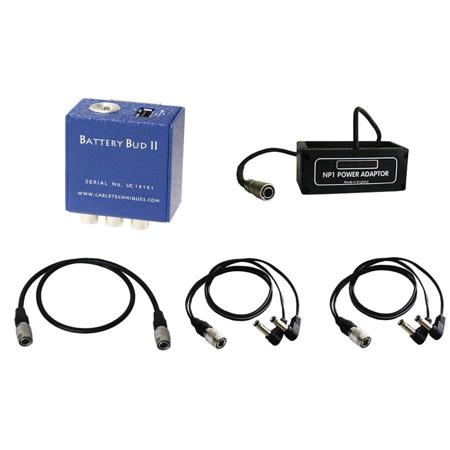 Cable Techniques Battery Bud II-USB DC Distribution Box Kit for 2xLectrosonics SRa5P/SRb5P Receivers and Mixer, Includes BB-NP Adaptor, BB-SDMX-18, 2xBB-SR-24/1 Cable