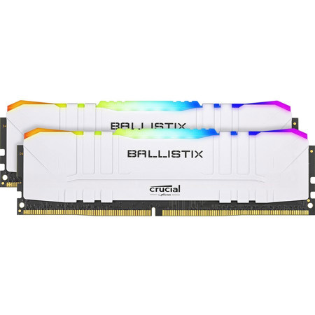 Crucial Ballistix RGB 64GB(32GBx2) DDR4 3200 MT/s UDIMM Memory, White
