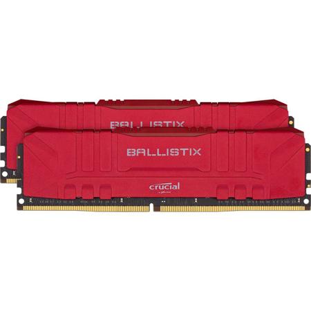 Crucial Ballistix 16GB (8GBx2) DDR4 3200 MT/s UDIMM Memory Kit, Red