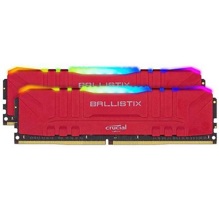 Crucial Ballistix RGB 16GB (8GBx2) DDR4 3200 MT/s UDIMM Memory, Red