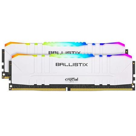 Crucial Ballistix RGB 16GB (8GBx2) DDR4 3600 MT/s UDIMM Memory, White