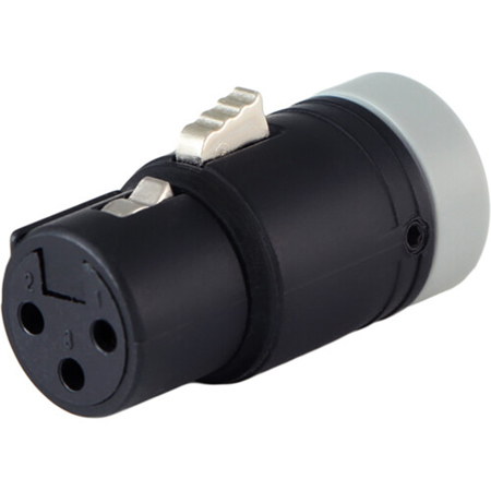 Cable Techniques R/A XLR 3-Pin Female Connector with B-Shell, Large/Gray Cap