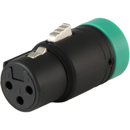 Cable Techniques LP R/A XLR 3-Pin Female Connector with B-Shell, Large/Green Cap