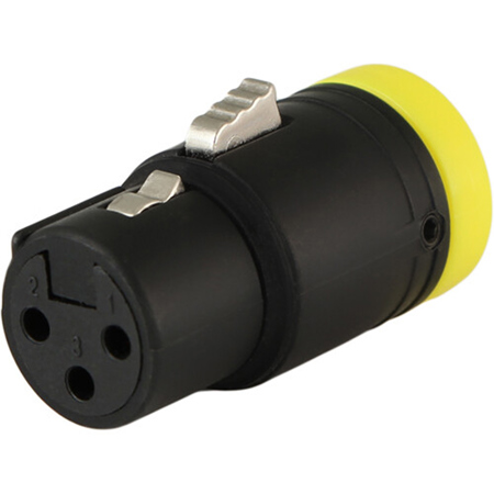 Cable Techniques LP R/A XLR 3-Pin Female Connector w/B-Shell,Standard/Yellow Cap