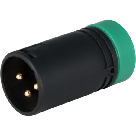 Cable Techniques Low Profile Right-Angle XLR 3-Pin Male Connector with B-Shell, Large/Green Cap