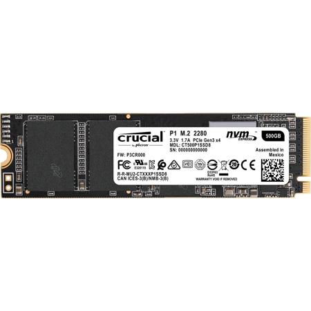 Crucial 500GB P1 3D NAND NVMe PCIe M.2 SSD