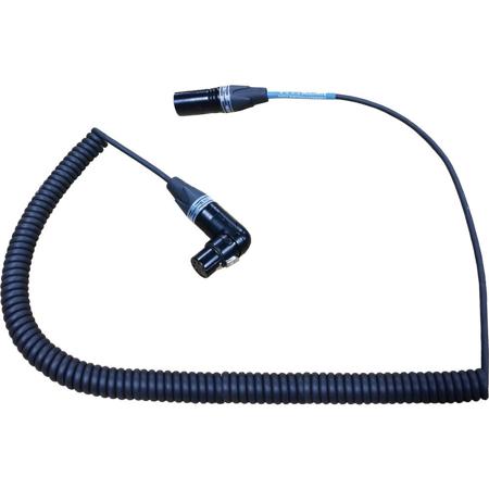 Cable Techniques 24" XLR 5-pin Female Right Angle to XLR 5-pin Male Stereo Coiled Boom Pole-to-Mixer Cable with 12" Male Tail, Extends to 6'