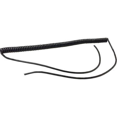 Cable Techniques 12" Unterminated Coiled Cable with 14" Straight Tails, 2x Conductors and Shield, Pigtail