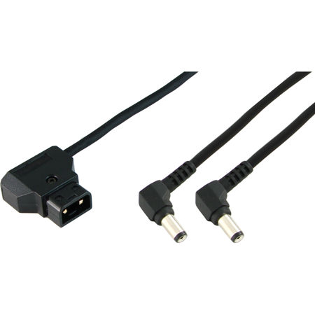 Cable Techniques 15" Low Profile R/A D-Tap 2-Pin Male to Coax DC Power Cable