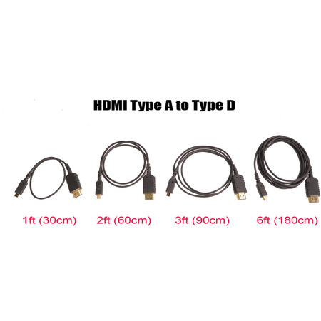 Came-TV 2' Ultra-Thin and Flexible Standard Type-A to Micro Type-D HDMI Cable