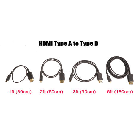 Came-TV 6' Ultra-Thin and Flexible Standard Type-A to Micro Type-D HDMI Cable