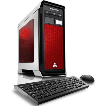 CybertronPC Rhodium R7 Gaming Desktop, Red