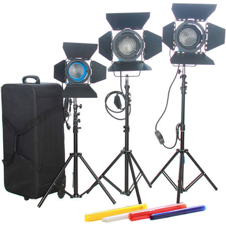 Came-TV Fresnel Tungsten Video Spot Lights, 2x 1000W & 1x 650W