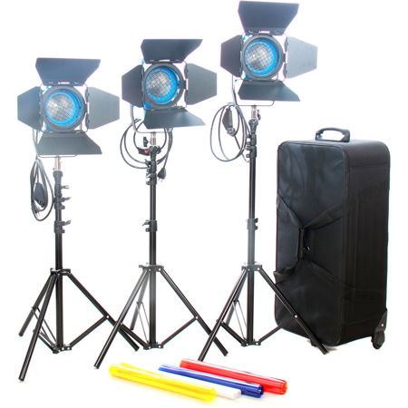 Came-TV 3x 650W Fresnel Tungsten Continuous Spot Video Studio Lights