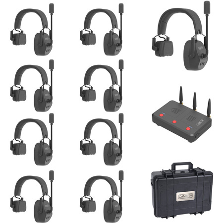 Came-TV Kuminik8 Single-Ear Duplex Digital Wireless Foldable Headset, US, 9-Pack