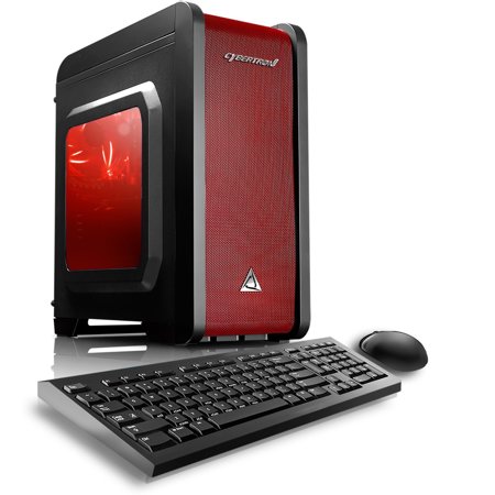 CybertronPC Electrum QS-GT7 Gaming Desktop, Red