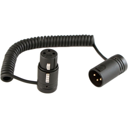 Cable Techniques 6" Low-Profile XLR 3-Pin Female to XLR 3-Pin Male Coiled Jumper Cable for On-Camera Mic and Other Field Gear, Extends to 15"
