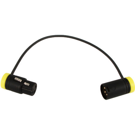 Cable Techniques 10" Low-Profile XLR 3-Pin Adjustable Angle Cable, Yellow Caps
