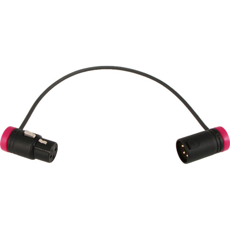 Cable Techniques Low-Profile XLR-3 Adjustable Angle Cable, 18" - Purple Caps