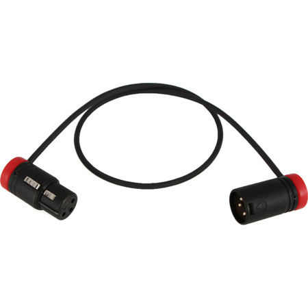 Cable Techniques Low-Profile XLR-3 Adjustable Angle Cable, 24" - Red Caps